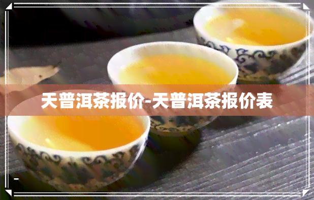 天普洱茶报价-天普洱茶报价表