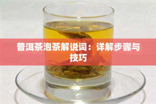 普洱茶泡茶解说词：详解步骤与技巧