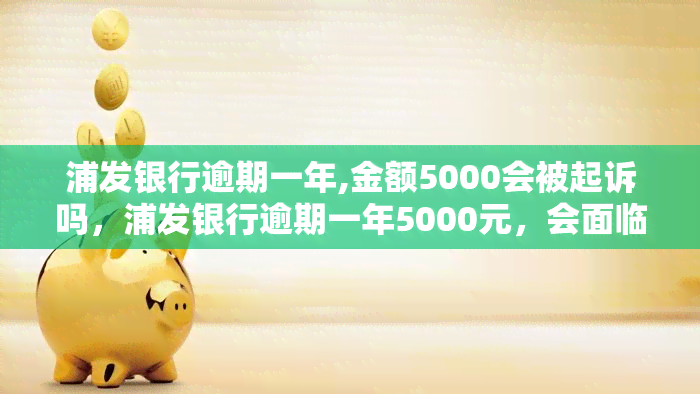 浦发银行逾期一年,金额5000会被起诉吗，浦发银行逾期一年5000元，会面临被起诉的风险吗？