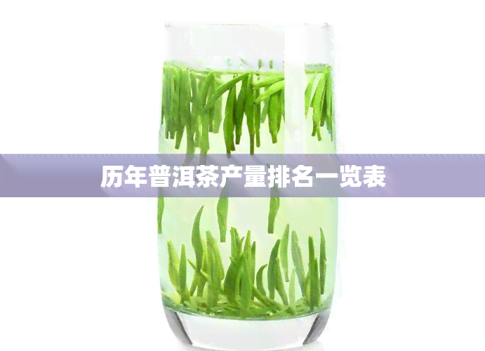 历年普洱茶产量排名一览表