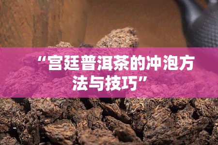 “宫廷普洱茶的冲泡方法与技巧”