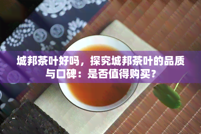 城邦茶叶好吗，探究城邦茶叶的品质与口碑：是否值得购买？