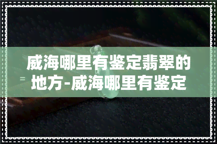 威海哪里有鉴定翡翠的地方-威海哪里有鉴定翡翠的地方啊