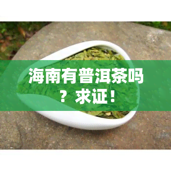 海南有普洱茶吗？求证！