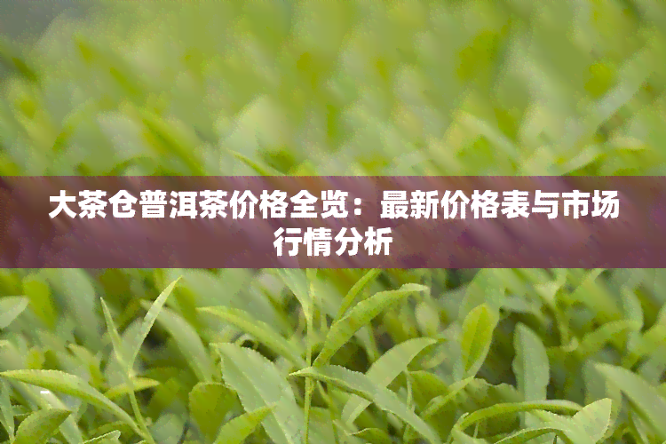 大茶仓普洱茶价格全览：最新价格表与市场行情分析