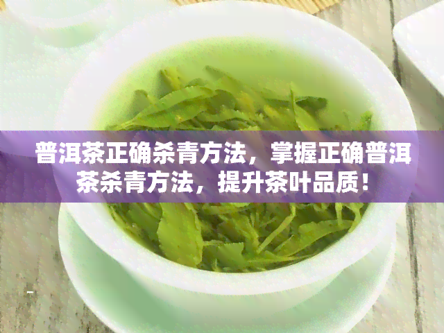 普洱茶正确杀青方法，掌握正确普洱茶杀青方法，提升茶叶品质！