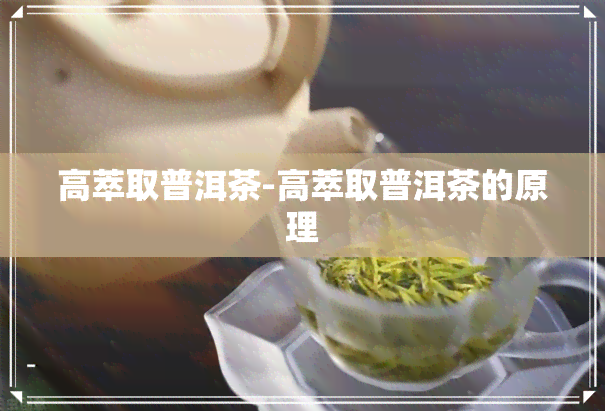 高萃取普洱茶-高萃取普洱茶的原理