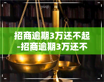 招商逾期3万还不起-招商逾期3万还不起怎么办