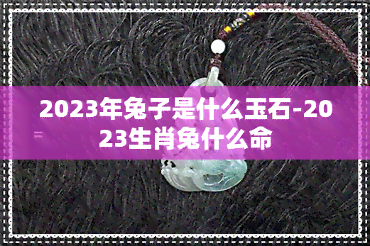 2023年兔子是什么玉石-2023生肖兔什么命