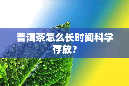 普洱茶怎么长时间科学存放？