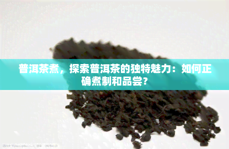 普洱茶煮，探索普洱茶的独特魅力：如何正确煮制和品尝？