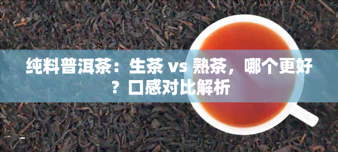 纯料普洱茶：生茶 vs 熟茶，哪个更好？口感对比解析