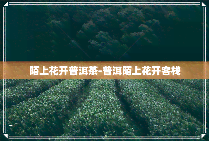 陌上花开普洱茶-普洱陌上花开客栈