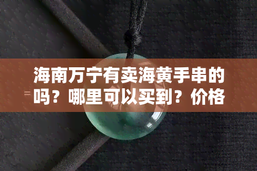 海南万宁有卖海黄手串的吗？哪里可以买到？价格是多少？