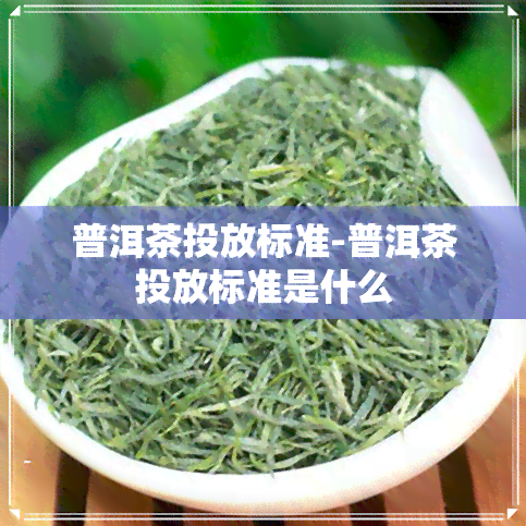 普洱茶投放标准-普洱茶投放标准是什么