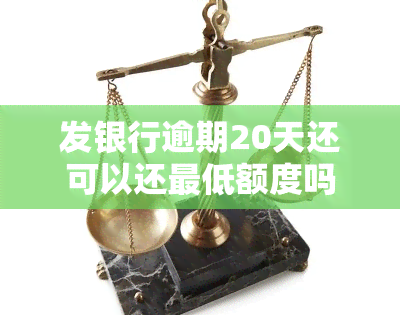 发银行逾期20天还可以还更低额度吗，关于发银行逾期20天的还款问题：可以只还更低额度吗？