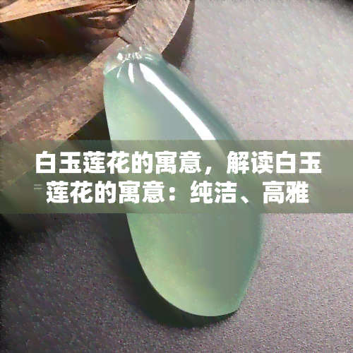 白玉莲花的寓意，解读白玉莲花的寓意：纯洁、高雅与吉祥的象征