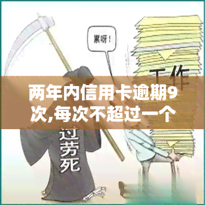 两年内信用卡逾期9次,每次不超过一个月，管理好你的信用卡：避免两年内逾期九次，每次不超过一个月