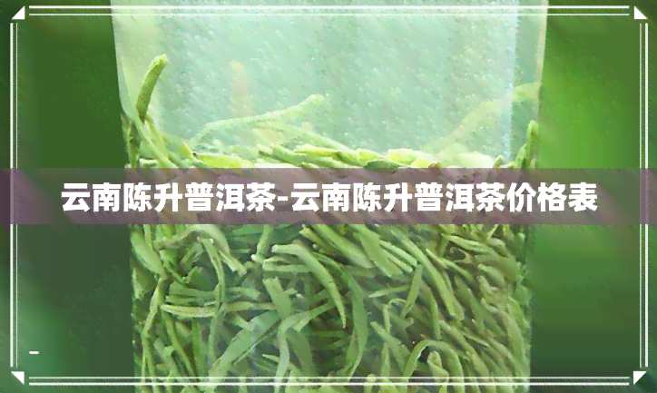 云南陈升普洱茶-云南陈升普洱茶价格表