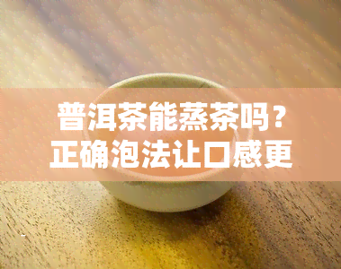 普洱茶能蒸茶吗？正确泡法让口感更佳！