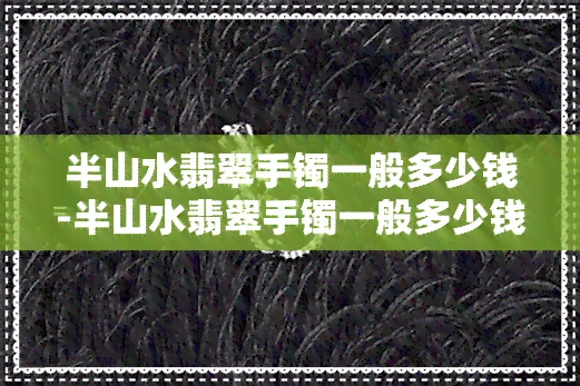 半山水翡翠手镯一般多少钱-半山水翡翠手镯一般多少钱一个