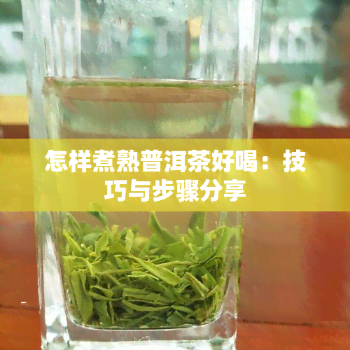 怎样煮熟普洱茶好喝：技巧与步骤分享