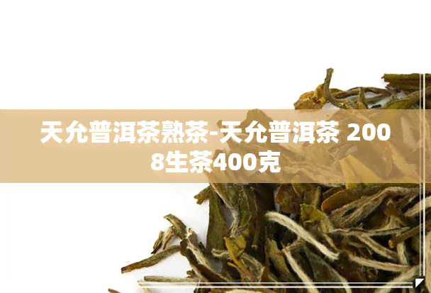 天允普洱茶熟茶-天允普洱茶 2008生茶400克