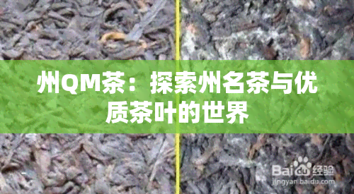 州QM茶：探索州名茶与优质茶叶的世界