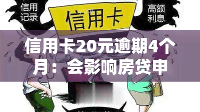 信用卡20元逾期4个月：会影响房贷申请吗？会出现什么后果？