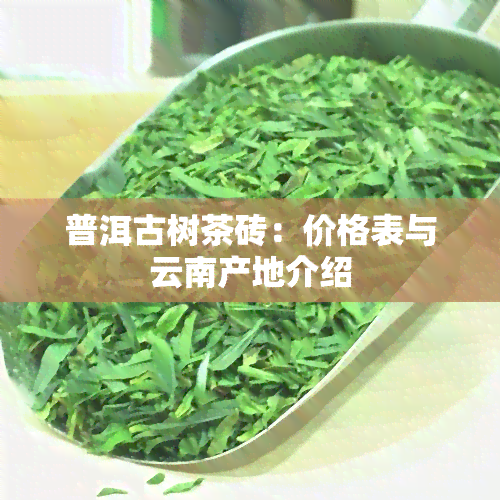 普洱古树茶砖：价格表与云南产地介绍