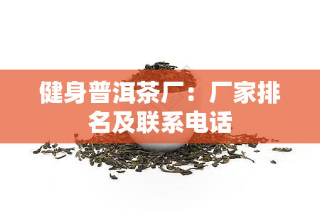 健身普洱茶厂：厂家排名及联系电话