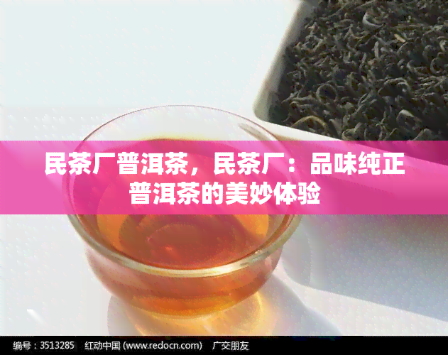 民茶厂普洱茶，民茶厂：品味纯正普洱茶的美妙体验