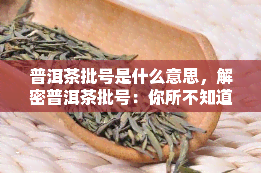 普洱茶批号是什么意思，解密普洱茶批号：你所不知道的含义与作用