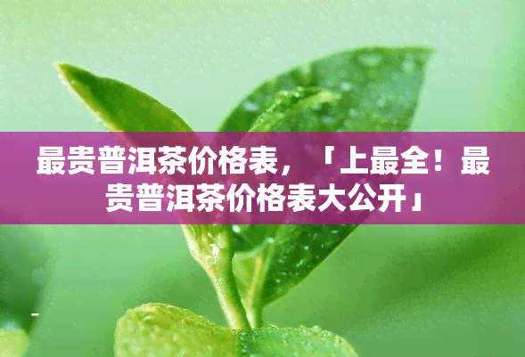 最贵普洱茶价格表，「上最全！最贵普洱茶价格表大公开」