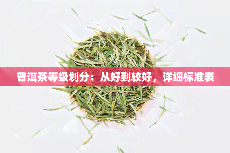 普洱茶等级划分：从好到较好，详细标准表