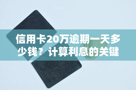 信用卡20万逾期一天多少钱？计算利息的关键因素