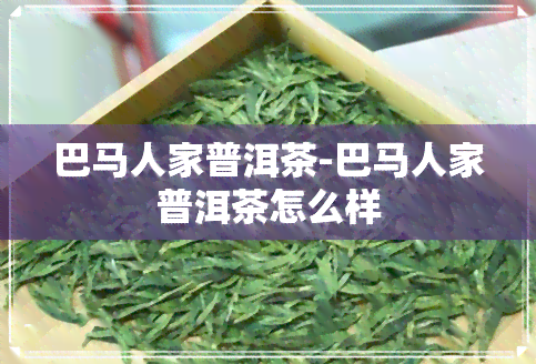 巴马人家普洱茶-巴马人家普洱茶怎么样