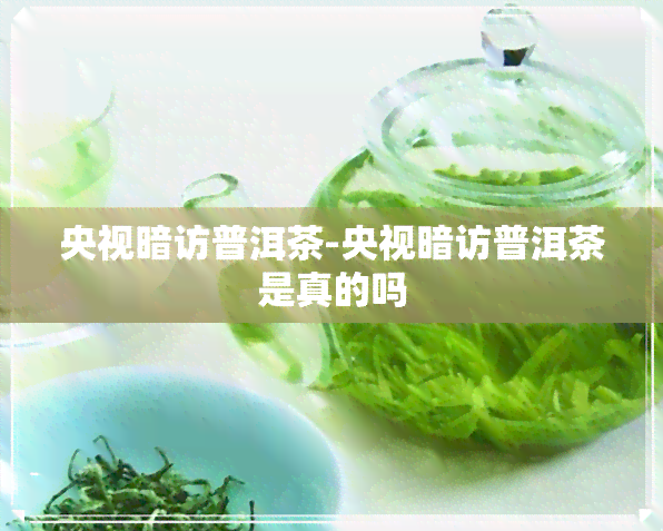 央视暗访普洱茶-央视暗访普洱茶是真的吗