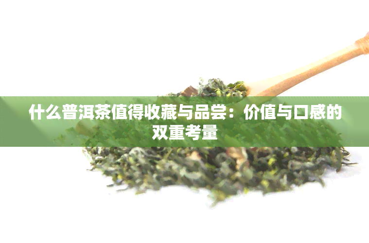 什么普洱茶值得收藏与品尝：价值与口感的双重考量