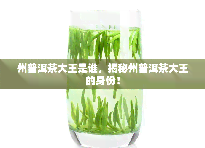 州普洱茶大王是谁，揭秘州普洱茶大王的身份！