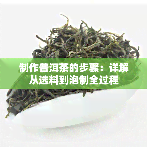 制作普洱茶的步骤：详解从选料到泡制全过程