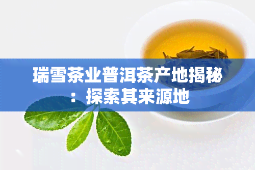 瑞雪茶业普洱茶产地揭秘：探索其来源地