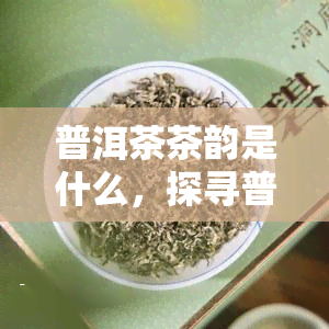 普洱茶茶韵是什么，探寻普洱茶的韵味：普洱茶茶韵解析