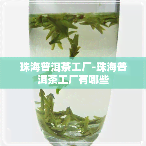 珠海普洱茶工厂-珠海普洱茶工厂有哪些