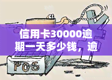 信用卡30000逾期一天多少钱，逾期一天还款，信用卡欠款30000需要支付多少罚息？