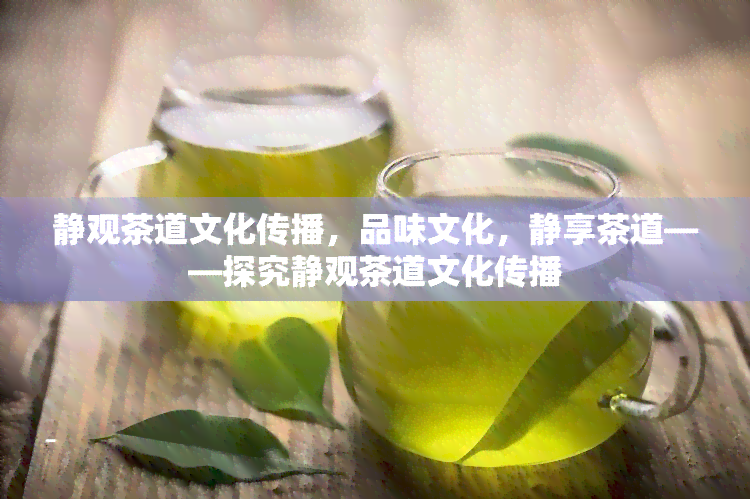 静观茶道文化传播，品味文化，静享茶道——探究静观茶道文化传播