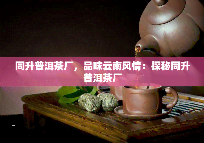 同升普洱茶厂，品味云南风情：探秘同升普洱茶厂