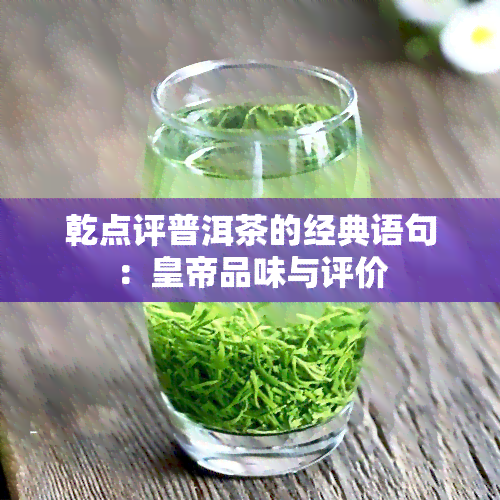 乾点评普洱茶的经典语句：皇帝品味与评价