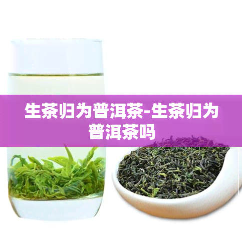 生茶归为普洱茶-生茶归为普洱茶吗