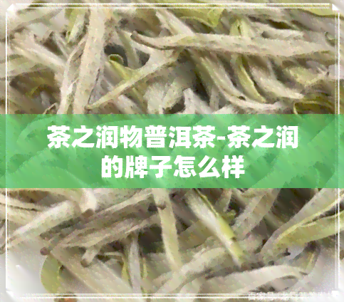 茶之润物普洱茶-茶之润的牌子怎么样